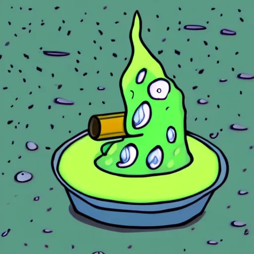 Image similar to illustration of melting slime