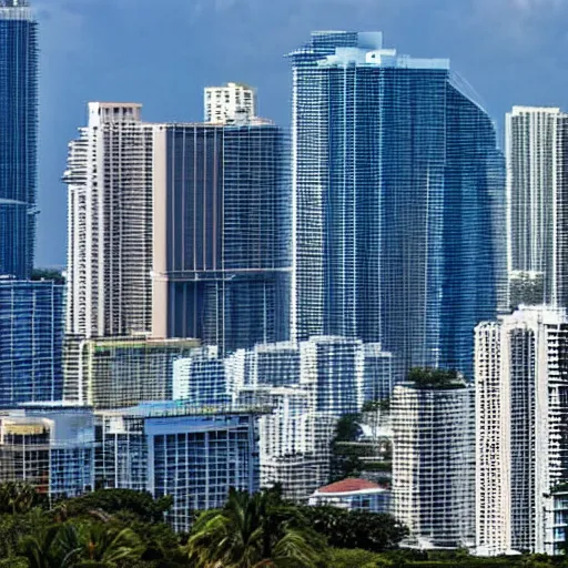 Prompt: Miami Skyline, Year 3009