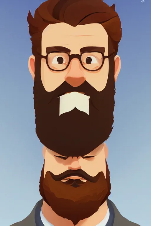 Image similar to face icon stylized minimalist portrait of a respectable dignified 3 0 ish pentecostal preacher with kind eyes and red beard and hair, loftis, cory behance hd by jesper ejsing, by rhads, makoto shinkai and lois van baarle, ilya kuvshinov, rossdraws global illumination