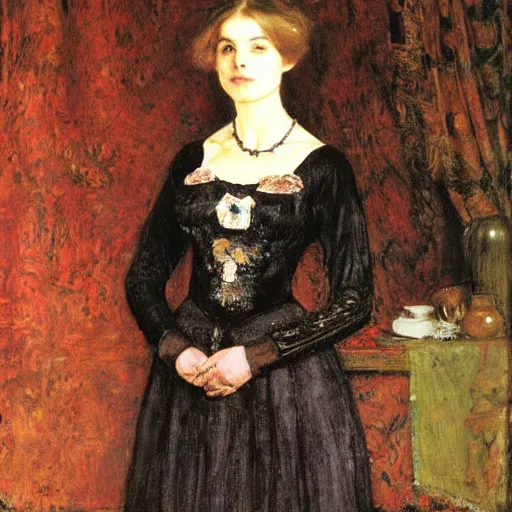 Prompt: a portrait by John Everette Millais