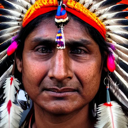 Image similar to Indian native, highly realistic with lots of details, photo studio, HDR, 8k, Pulitzer price type of photo