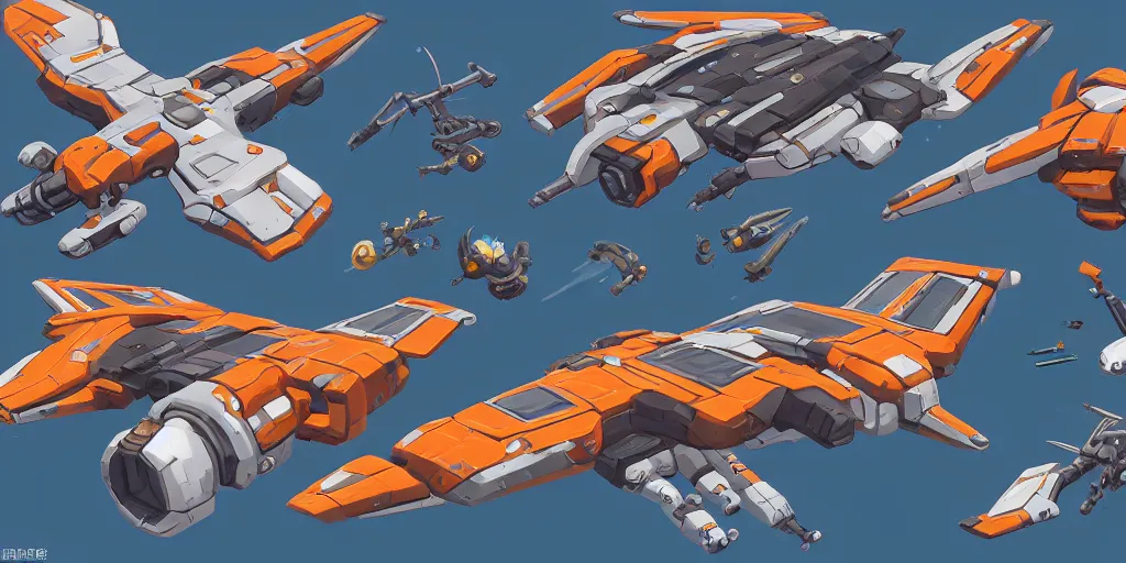 Prompt: game asset of starship and vehicles, cockpit and docks, furniture and decor, in gouache detailed paintings, props, stylized, 2 d sprites, kitbash, arcane, overwatch, orange and white color scheme, 8 k, close up