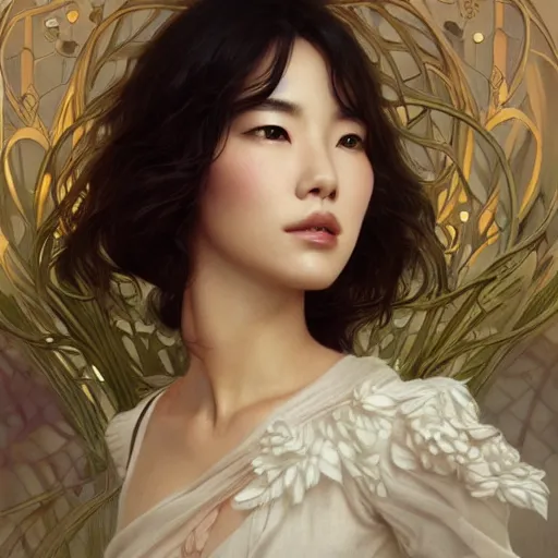 Prompt: ultra realistic illustration of song hye - kyo, intricate, elegant, highly detailed, digital painting, artstation, concept art, smooth, sharp focus, illustration, art by artgerm and greg rutkowski and alphonse mucha