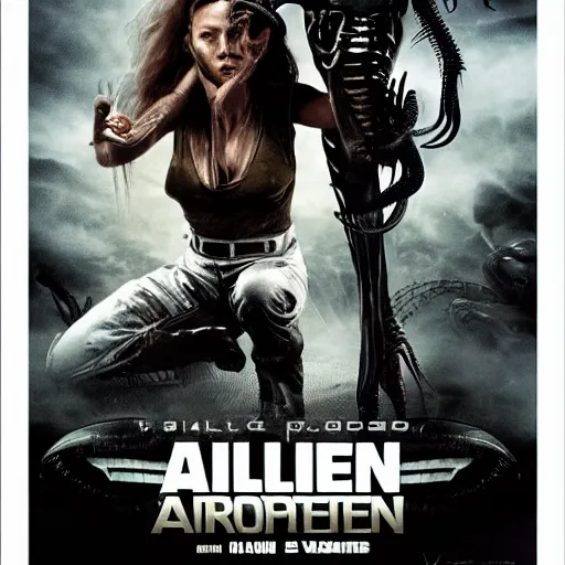 Image similar to alien vs. predator movie poster. photograph.