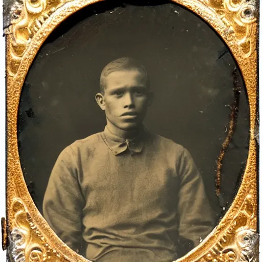 Image similar to Tintype photograph of primitive found objects displayed in an ethnographic museum, archive material, anthropology, 1920s studio lighting.
