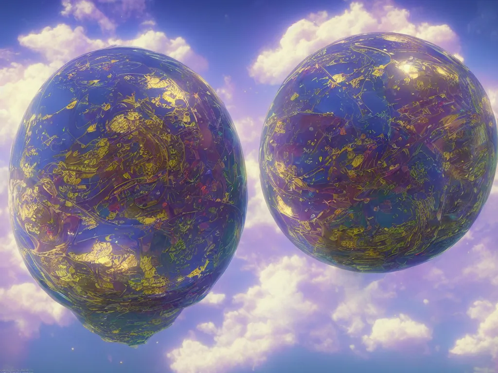 Image similar to The universe is a spheroid region 705 meters in diameter, 3d render, Sunlight Study, by Charles Henry Gifford! and ((((Lisa Frank)))), Art Nouveau, 8k, extreme detail, sharp focus, octane render