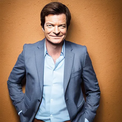 Image similar to Jason Bateman full shot modeling as Nick Wilde, (EOS 5DS R, ISO100, f/8, 1/125, 84mm, postprocessed, crisp face, facial features)