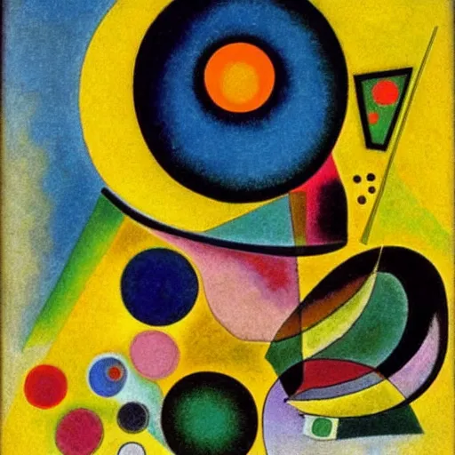 Prompt: Kandinsky 1924 Yellow Accompaniment