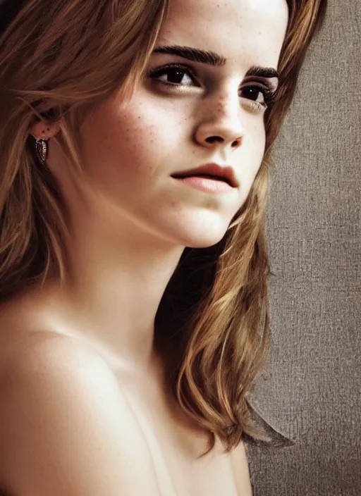Prompt: Photo of a beautiful 20yo Emma Watson in the style of Mario Testino, detailed, 82 mm sigma art