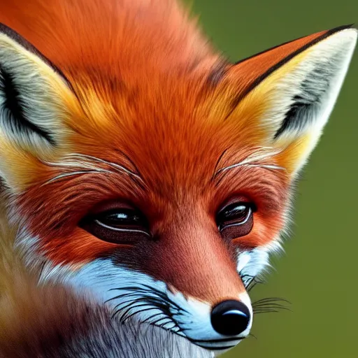 Prompt: photorealistic stunning journalist closeup of a cute fox sleeping on its tail, bbc earth, hyperdetailed, super fluffy, documentary