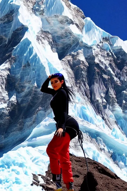 Image similar to kylie jenner mountain climbing on everest