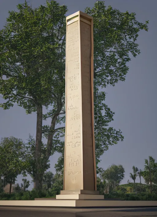 Prompt: highly detailed realistic architecture 3 d render of a metallic stele monument in frank lloyd wright style standing on a side of a highway, archdaily, made in unreal engine 4 octane render