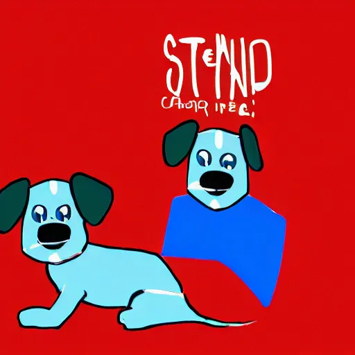 Prompt: steve on blues clues with a blue cartoon flat minimalist cartoon dog trending on artstation digital paint 4 k 8 k digital painting