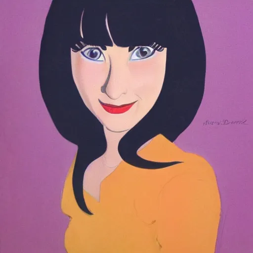 Prompt: a walt disney's style portrait of a woman with bangs hair, artwork by davis, marc