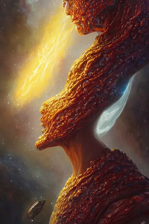 Prompt: beautiful oil painting with high detail of a wise Space ent(Melting) made of stars and plasma, hybrid from dungeons and dragons and art direction by James Cameron ;by artgerm; wayne reynolds art station; cinematic quality character render; low angle; ultra high quality model; production quality cinema model