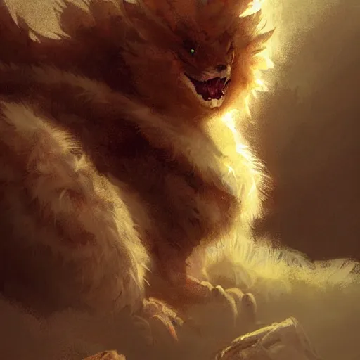 Prompt: furry fluffy floof dragon, by greg rutkowski