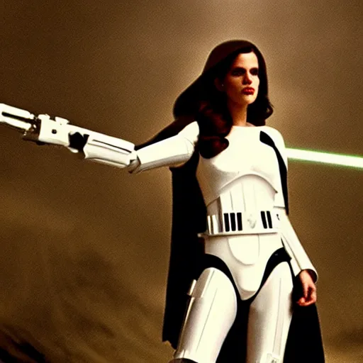 Image similar to lana del rey as a storm trooper in'star wars ', no helmet, cinematic scene, cinematic lighting, 3 5 mm