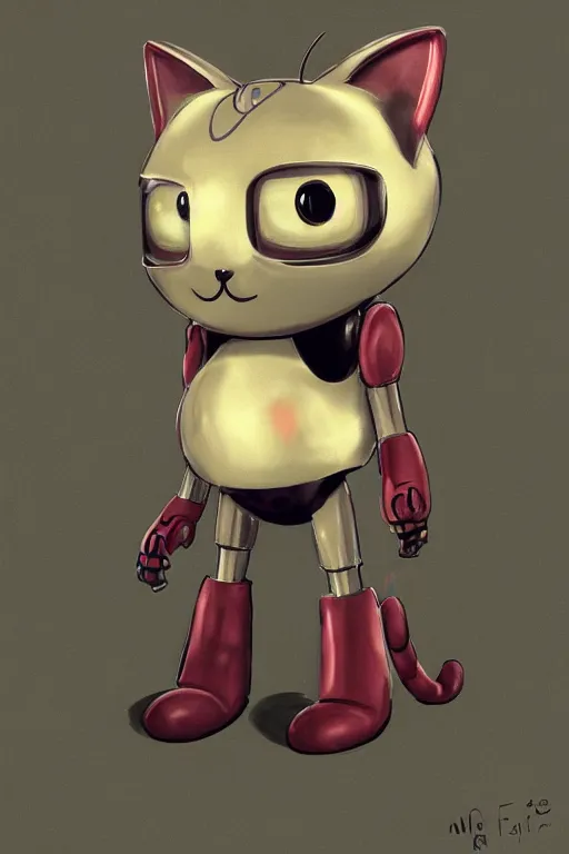 Prompt: a cute cat robot, painted by wally wood and matt jefferies, trending on artstation, bright macro view pixar, award - winning, blueprint, chillwave, realism