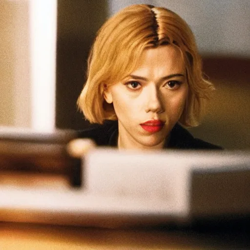 Image similar to intimate movie still of scarlett johansson in lost in translation