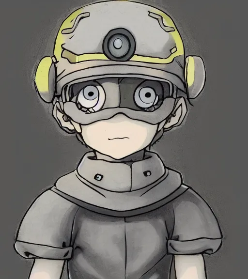 Image similar to attractive little boy wearing an cyborg bear suit, artwork in kentaro miura and made in abyss, inspired in inazuma eleven, smooth, beautiful lightness, anatomically correct, trending on pixiv, moon