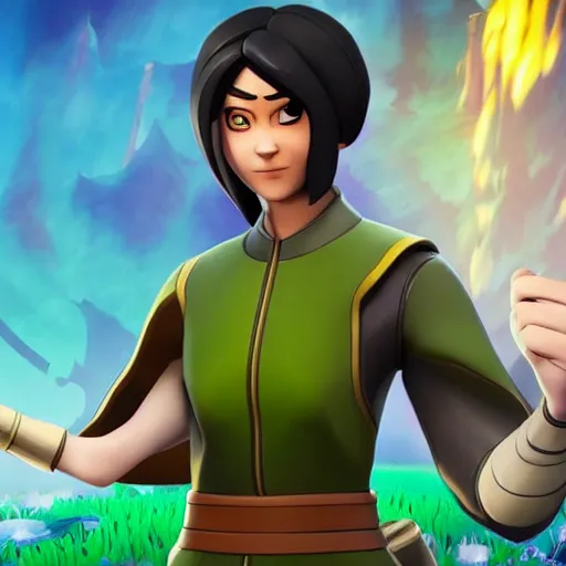 Image similar to toph beifong in fortnite, character render, full body shot, highly detailed, in game render