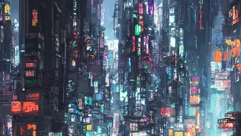 Prompt: A samurai in a cyberpunk city, digital art