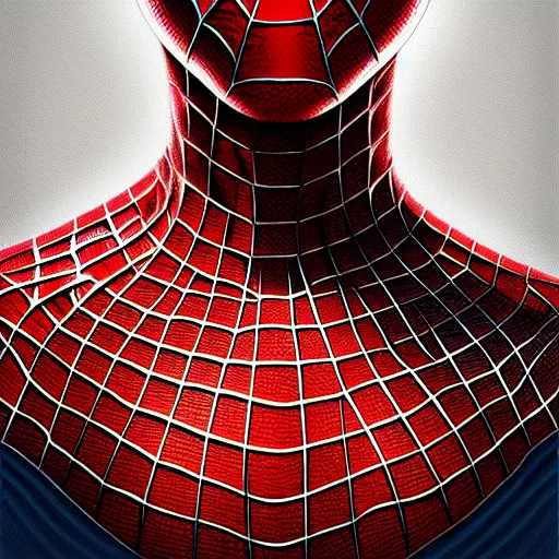 Image similar to SPIDERMAN , beautiful bone structure, intricate, elegant, highly detailed, digital painting, artstation, concept art, smooth, sharp focus, illustration, art Chuck Close