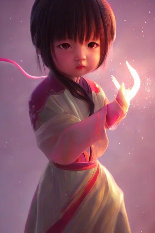 Image similar to cute nezha, mainland china, soft lights, cinematic, character concept design, highly detailed, volumetric light, symmetrical portrait, by new gods : nezha reborn, nezha : birth of the demon child, i am nezha, 8 k - - wallpaper