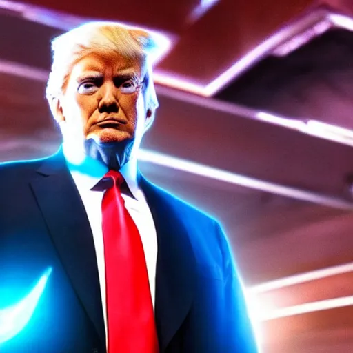 Image similar to movie still of donald trump in tron : legacy ( 2 0 1 0 )