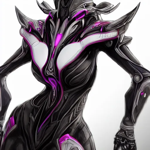 Image similar to ant pov from the floor, looking up, at a highly detailed, exquisite and beautiful giant female warframe, standing elegantly, shining reflective off-white plated armor, slick elegant design, bright Fuchsia skin, sharp claws, close full body shot, epic cinematic shot, realistic, professional digital art, high end digital art, DeviantArt, artstation, Furaffinity, 8k HD render, epic lighting, depth of field