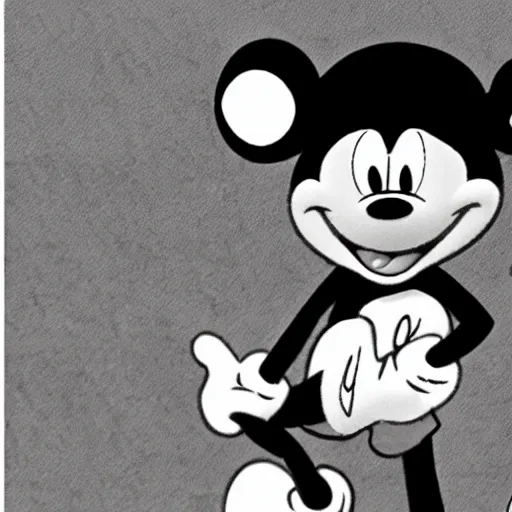 Prompt: black & white 1 9 2 0's classic disney cartoon mickey steamboat