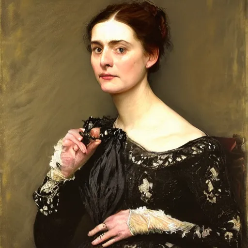 Prompt: portrait of a rich victorian woman painted_by_John_Everett_Millais_real-life_accurate_photoshoot