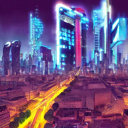 Image similar to cyberpunk paris 2 0 7 0