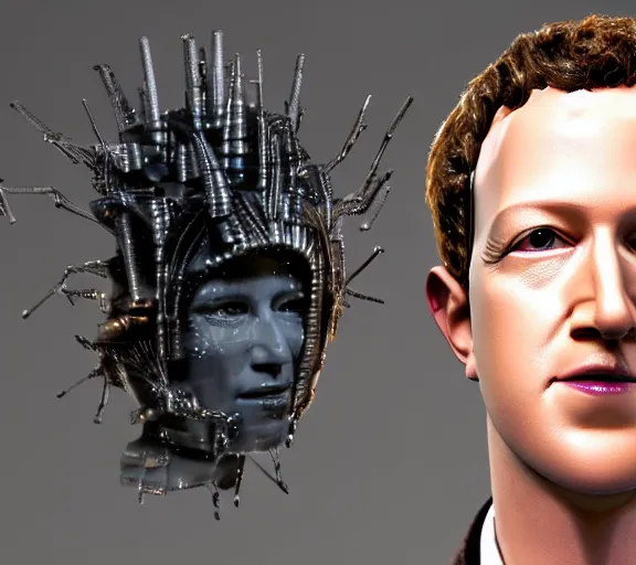 Prompt: mark zuckerburg is the borg queen on star trek the next generation and is assimilating humans, XF IQ4, 150MP, 50mm, F1.4, ISO 200, 1/160s, natural light