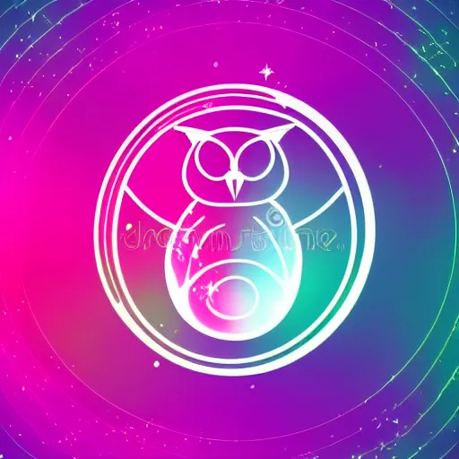 Image similar to cosmic owl logo, vector illustration, gradient, aesthetic, silky texture, hd,