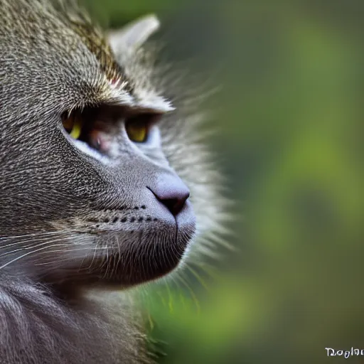 Image similar to a cat - mandrillbaboon - hybrid, animal photography