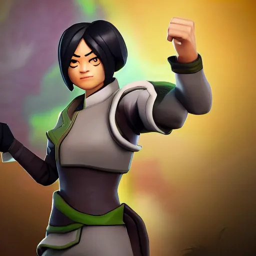 Image similar to toph beifong in fortnite, character render, full body shot, highly detailed, in game render