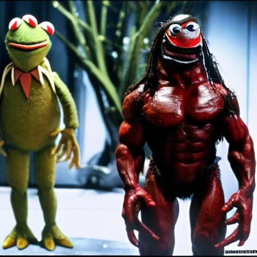 The Predator staring the The Muppets and Arnold | Stable Diffusion