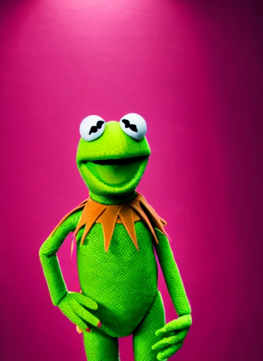 Image similar to studio portrait still of muppet!!!!! black widow!!!!!! from avengers infinity war as a muppet muppet as a muppet, 8 k, studio lighting, key light,