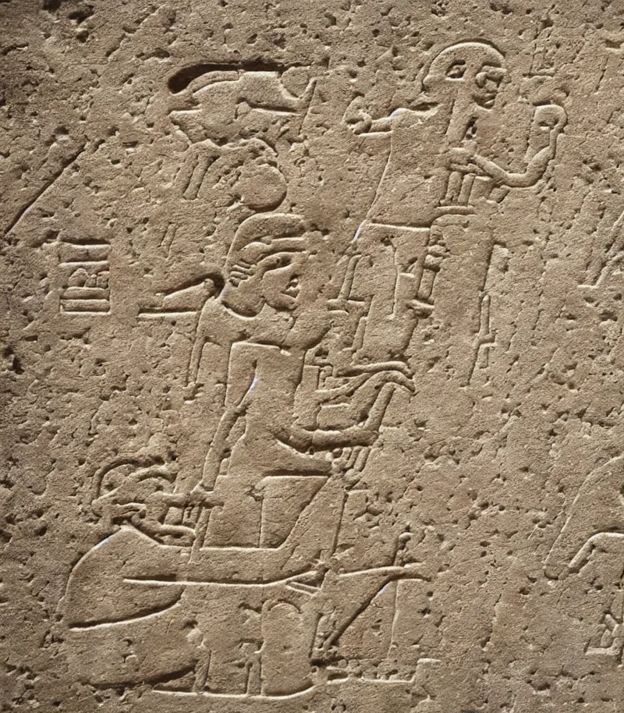 Image similar to ancient hieroglyph engraved into limestone