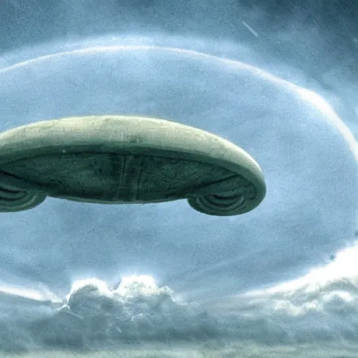 Prompt: Lovecraftian alien ship seen from outside airplane window, hyper realistic photograph, taken with low quality cellphone camera