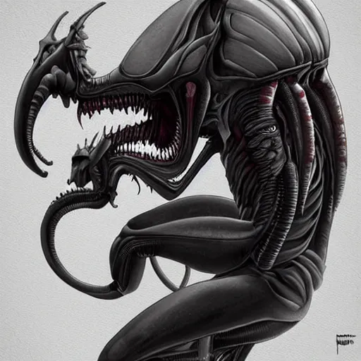 Image similar to alien xenomorph, artstation, pinterest, detailed