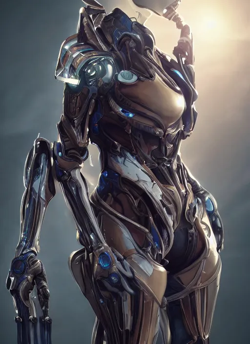 Image similar to photo of a cyborg girl, warframe armor, scifi, professionally color graded, interesting angle, sharp focus, 8 k high definition, insanely detailed, intricate, innocent, art by stanley lau and artgerm