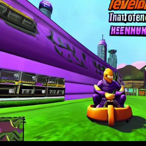 Image similar to Thanos is a character in Kart Tour game, screenshot gameplay,