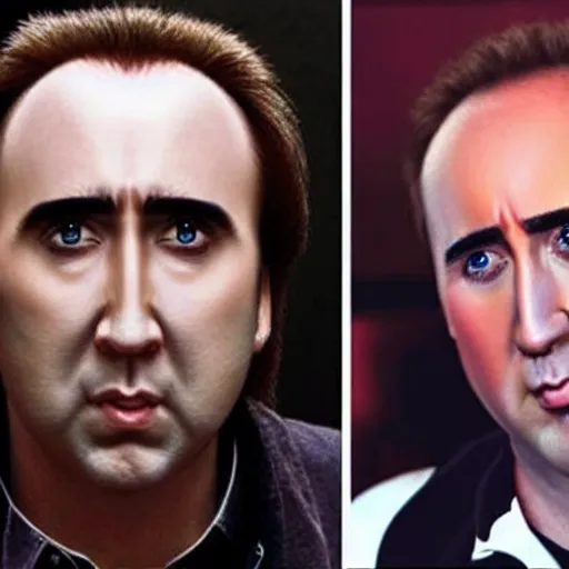 Prompt: A room full of people who look like Nicolas Cage