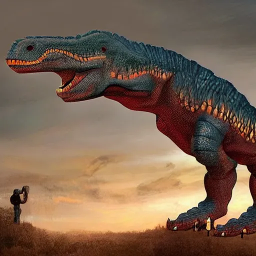 Image similar to a genetically engineered dinosaur, dna, rna, double helix shape, digital art, trending on artstation