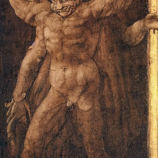 Image similar to devil painted by leonardo da vinci