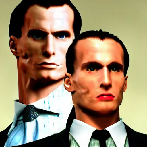 Prompt: american psycho on nintendo 6 4