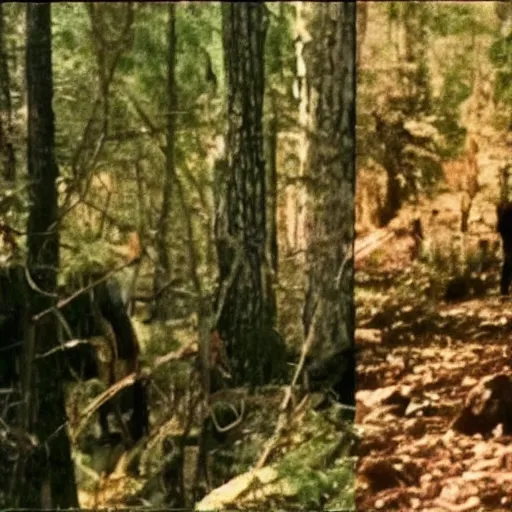 Image similar to !dream a screen capture of found footage video left behind by a missing hiker in 1986