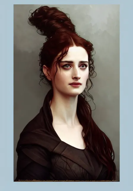 Prompt: sansa eva green, intricate, elegant, highly detailed, digital painting, artstation, concept art, smooth, sharp focus, illustration, art by artgerm and greg rutkowski and alphonse mucha and william - adolphe bouguereau